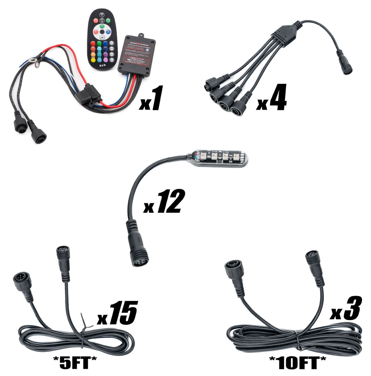 MONSTER RGBW Magnetic LED Rock Light 12 Piece