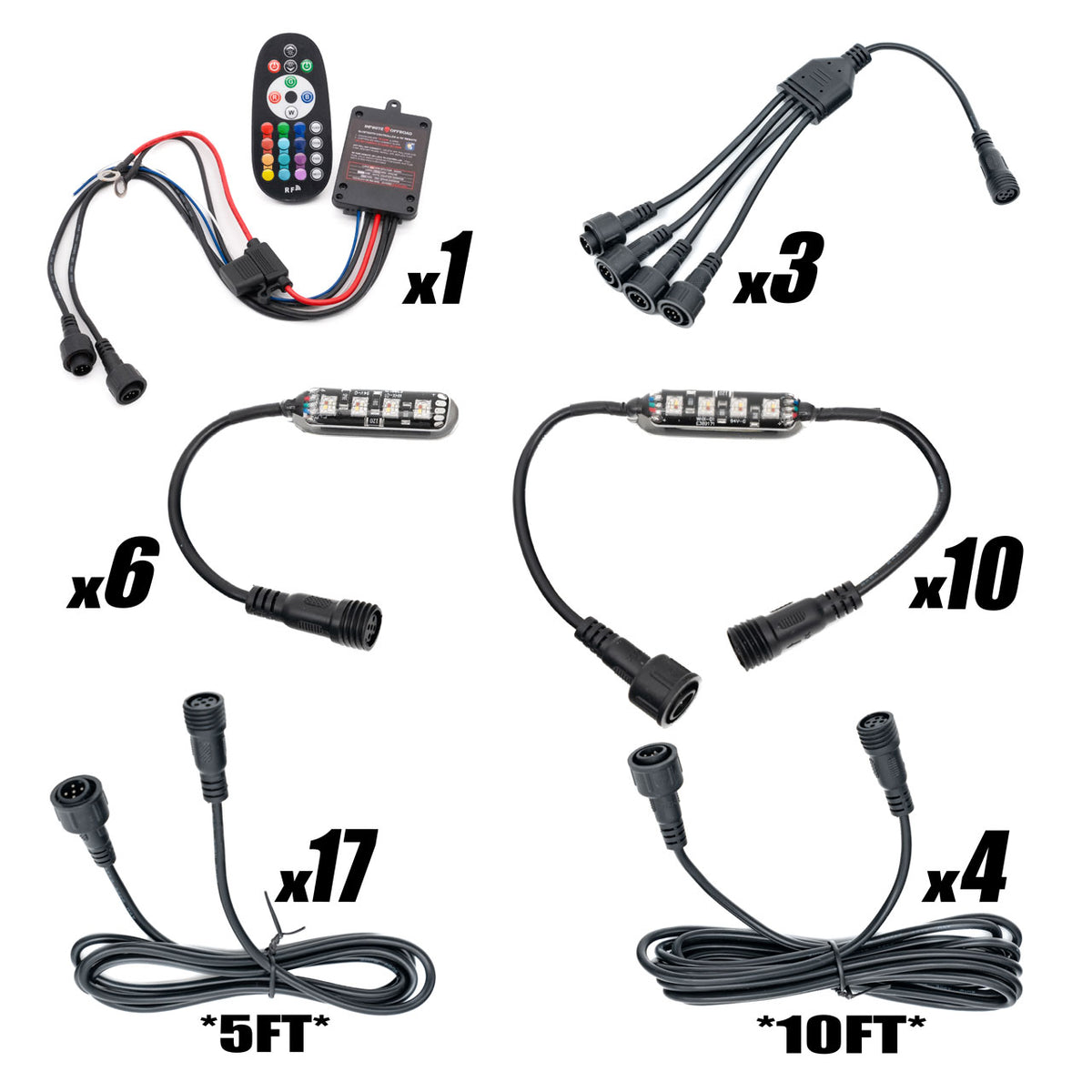 MONSTER 16 Piece RGBW LED Rock Lights – Build-to-Fit™