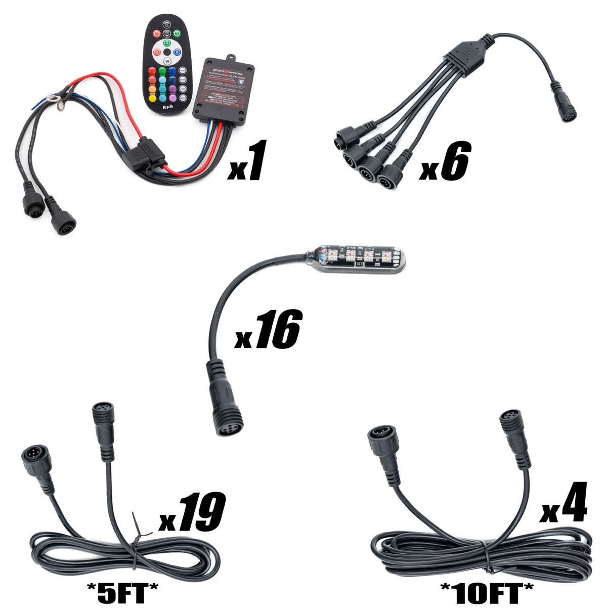 MONSTER RGBW Magnetic LED Rock Light 16 Piece