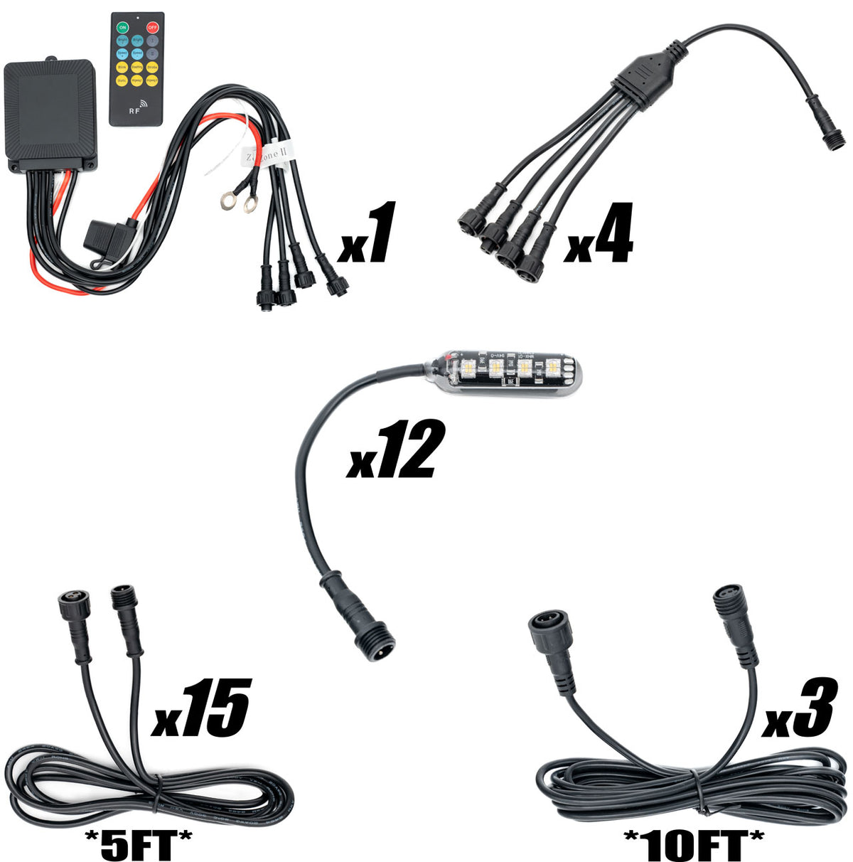 MONSTER White Magnetic LED Rock Light 12 Piece