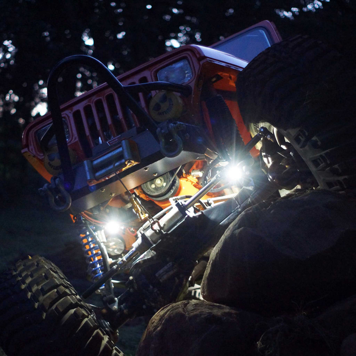 MONSTER 4 Piece White LED Rock Lights  – Direct-Connect™